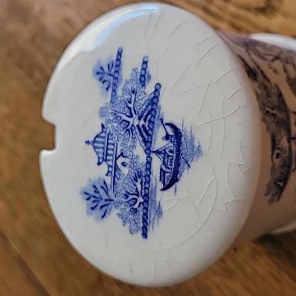 Vintage Sadler Blue Willow Jam Jar - Picture 2 of 4